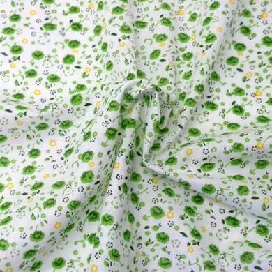 Ткань хлопок цветочки мелкие цв. зеленый 50х50см.