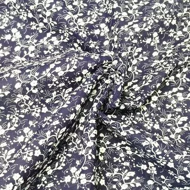 Ткань хлопок цветы цв.темно синий 50х50см.