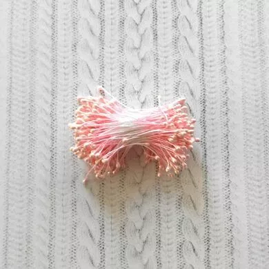 Тычинки розовые круглые 340 нитей 3мм SF005